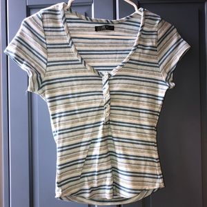 Stripped Blue Crop Top